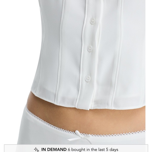 Danielle Guizio White Lace Trim Blouse - Picture 4 of 5